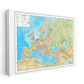 Yatay Kanvas Tablo Avrupa Coğrafi Yeryüzü Harita Tablosu Ev Ofis Duvar Dekoru