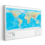 Yatay Kanvas Tablo Dünya Küresel Yeryüzü Şekli Harita Tablosu Ev Ofis Duvar Dekoru