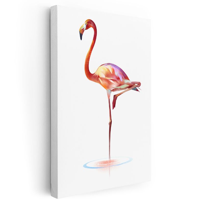 Zarif Flamingo - Tek Ayak Üzerinde Duruş Kanvas Tablo