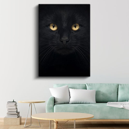 Gizemli Kedi - Altın Gözlü Bakış Kanvas Tablo