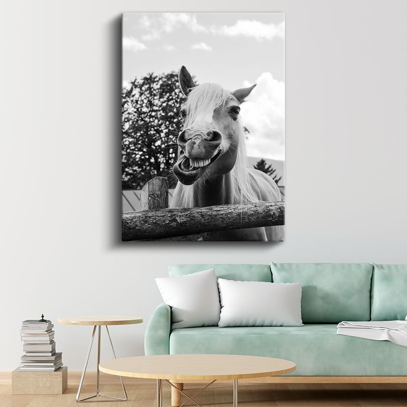 Neşeli At - Gülümseyen Ifade Kanvas Tablo