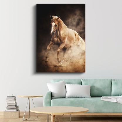 Çöl Atı - Tozlu Toprakta Özgürlük Kanvas Tablo