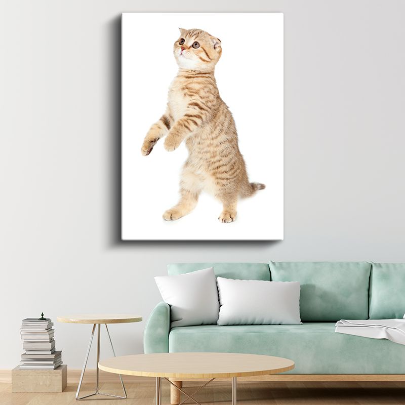 Meraklı Yavru Kedi - Sevimli Duruş Kanvas Tablo