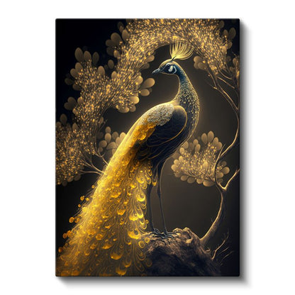 Altın Tavus Kuşu - İhtişamlı Duruş Kanvas Tablo