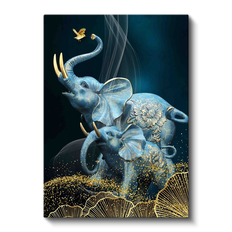 Mavi Filler - Anne Yavru Sevgisi Kanvas Tablo