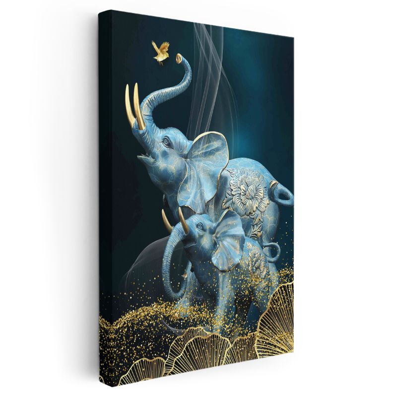 Mavi Filler - Anne Yavru Sevgisi Kanvas Tablo