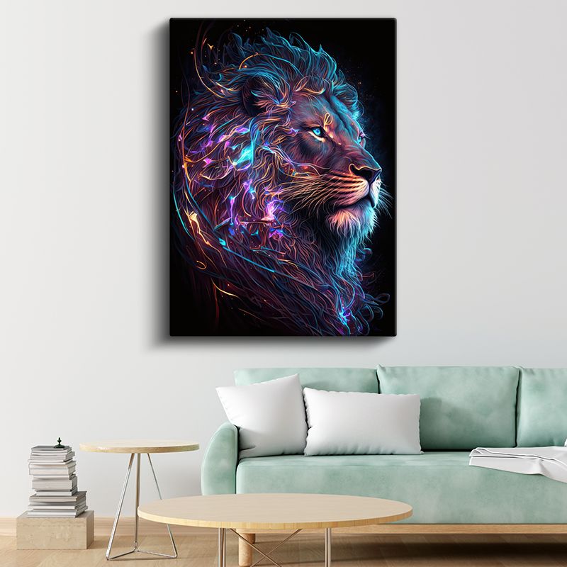Neon Aslan - Kozmik Yele Kanvas Tablo