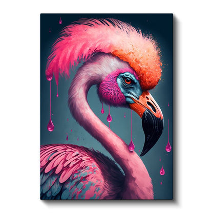 Pembe Flamingo - Egzotik Zarafet Kanvas Tablo