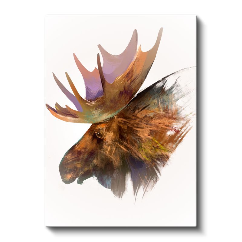 Geyik Portresi - Minimalist Doğa Kanvas Tablo