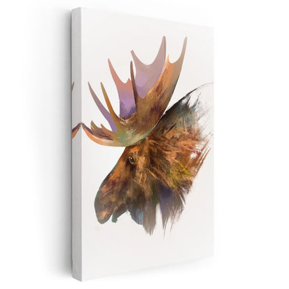 Geyik Portresi - Minimalist Doğa Kanvas Tablo