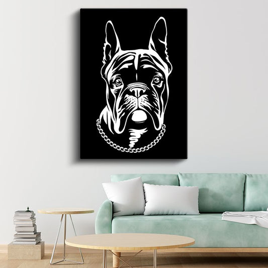 Boxer Portresi - Siyah Beyaz Kontrast Kanvas Tablo