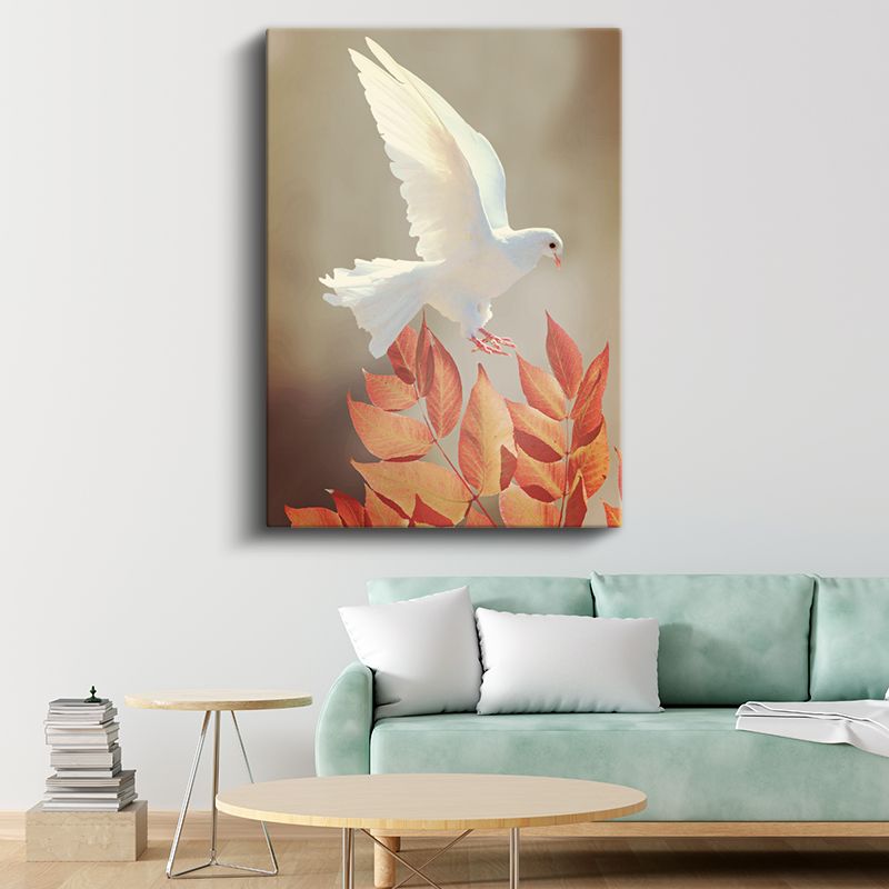 Beyaz Güvercin - Sonbahar Zarafeti Kanvas Tablo