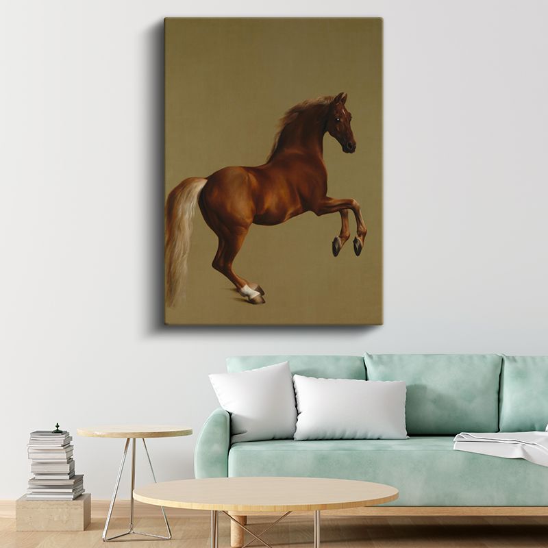 Kahverengi At - Asil Duruş Kanvas Tablo