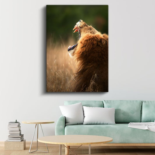 Kükreyen Aslan - Vahşi Haykırış Kanvas Tablo