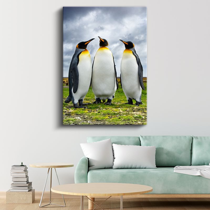 Kral Penguenler - Üçlü Sohbet Kanvas Tablo
