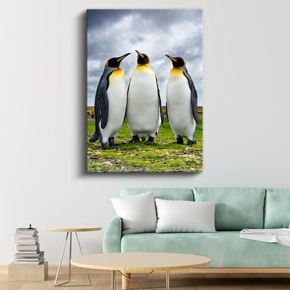 Kral Penguenler - Üçlü Sohbet Kanvas Tablo