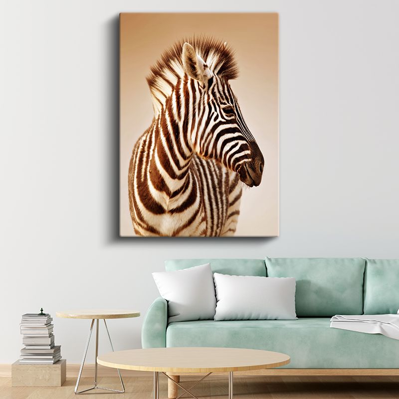 Zebra Portresi - Çizgili Zarafet Kanvas Tablo