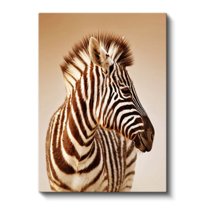 Zebra Portresi - Çizgili Zarafet Kanvas Tablo