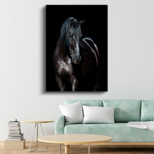 Siyah At - Karanlık İhtişam Kanvas Tablo