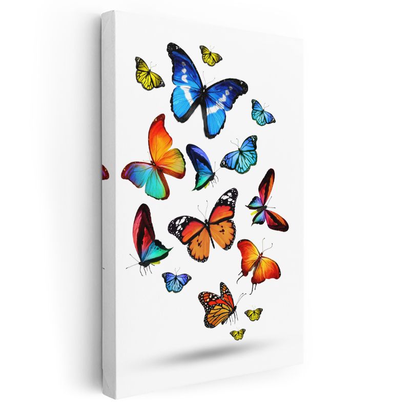 Renkli Kelebekler - Uçuşan Kanat Dansı Kanvas Tablo
