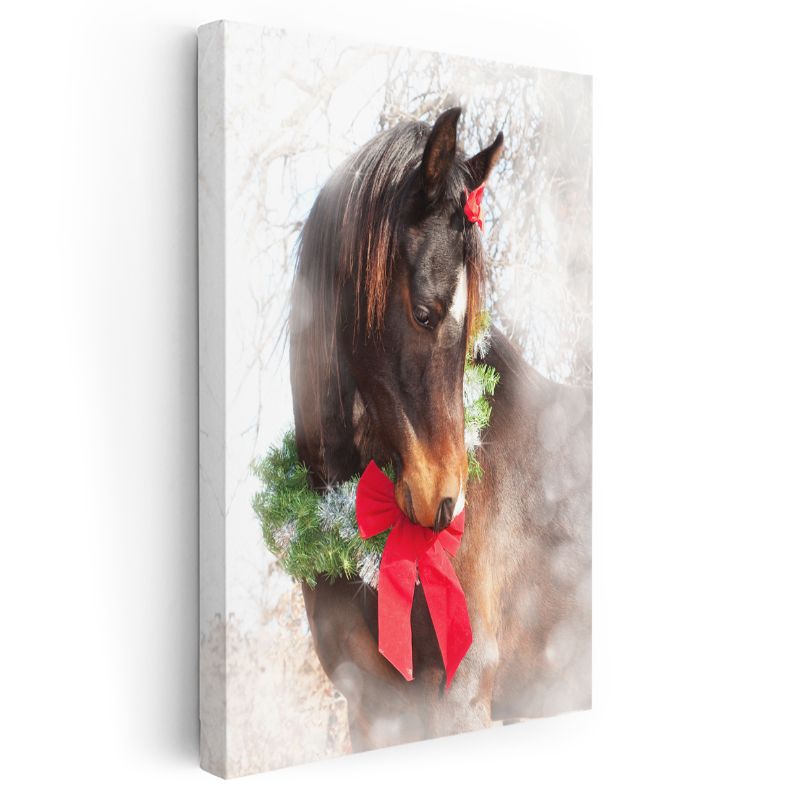 Süslü At - Kırmızı Fiyonklu Zarif Güzellik Kanvas Tablo