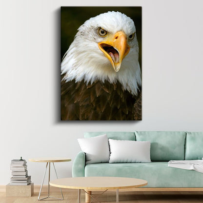 Haykıran Kartal - Güçlü İfadeli Yırtıcı Kuş Kanvas Tablo