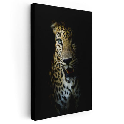 Gölgeli Leopar - Gizemli Bakışlı Yırtıcı Kanvas Tablo