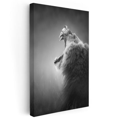 Kükreyen Aslan - Güç Simgesi Yırtıcı Kanvas Tablo