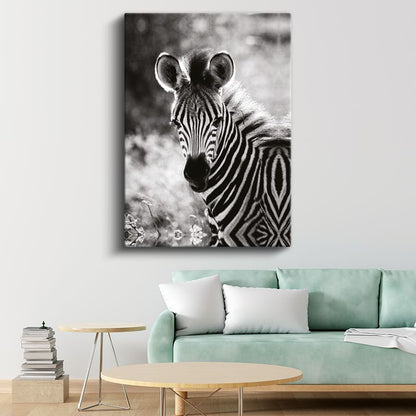 Zebra Portresi - Çizgili Desenli Afrika Güzeli Kanvas Tablo