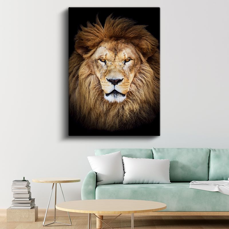 Aslan Portresi - Heybetli Yeleli Ormanlar Kralı Kanvas Tablo