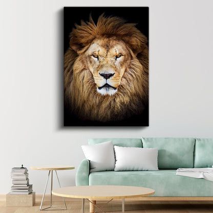 Aslan Portresi - Heybetli Yeleli Ormanlar Kralı Kanvas Tablo