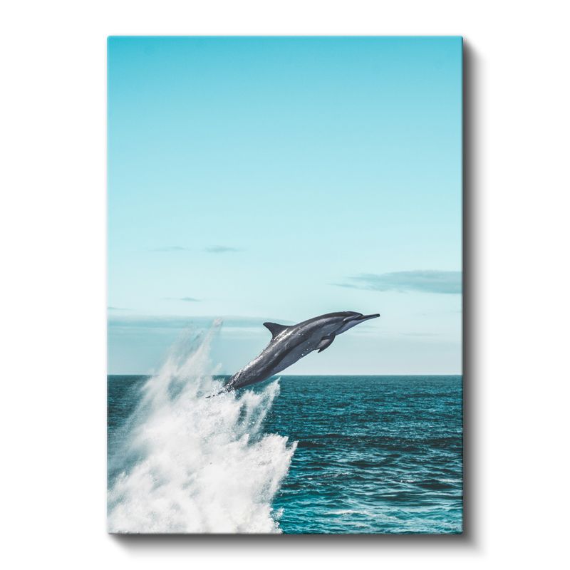 Sıçrayan Yunus - Dalgalardan Yükselen Özgür Ruh Kanvas Tablo