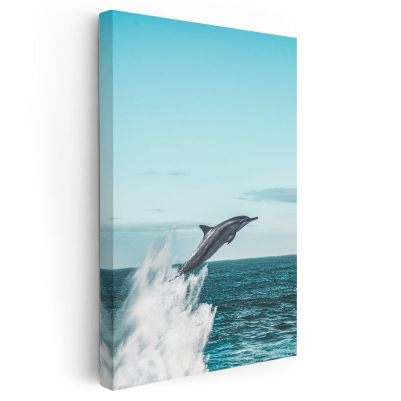 Sıçrayan Yunus - Dalgalardan Yükselen Özgür Ruh Kanvas Tablo