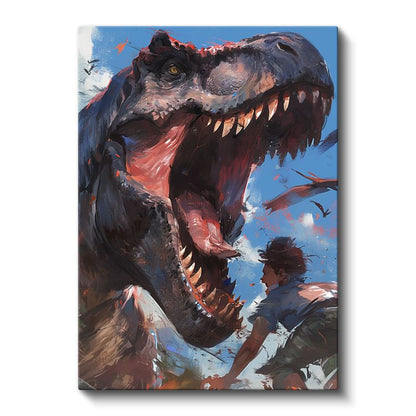 T-Rex Kükreyişi - Tarih Öncesi Çağın Yırtıcı Avcısı Kanvas Tablo