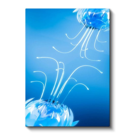 Derin Mavilik Denizanası - Okyanus Derinliklerinin Zarif Dansçısı Kanvas Tablo
