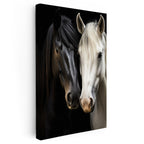 Dikey Kanvas Tablo Zıt Tonlu İkili At Tablosu Ev Ofis Duvar Dekoru