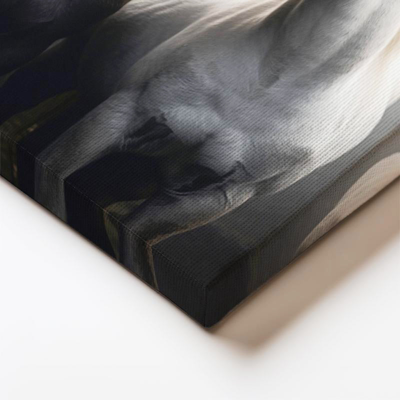 Dikey Kanvas Tablo Duygusal Temalı İkili At Tablosu Ev Ofis Duvar Dekoru