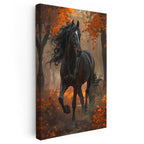 Dikey Kanvas Tablo Sonbahar Temalı At Tablosu Ev Ofis Duvar Dekoru