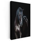 Dikey Kanvas Tablo Parlak Tüylü At Tablosu Ev Ofis Duvar Dekoru