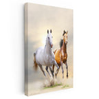 Dikey Kanvas Tablo Özgür Ruhlu İkili At Tablosu Ev Ofis Duvar Dekoru
