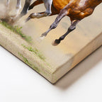 Dikey Kanvas Tablo Özgür Ruhlu İkili At Tablosu Ev Ofis Duvar Dekoru