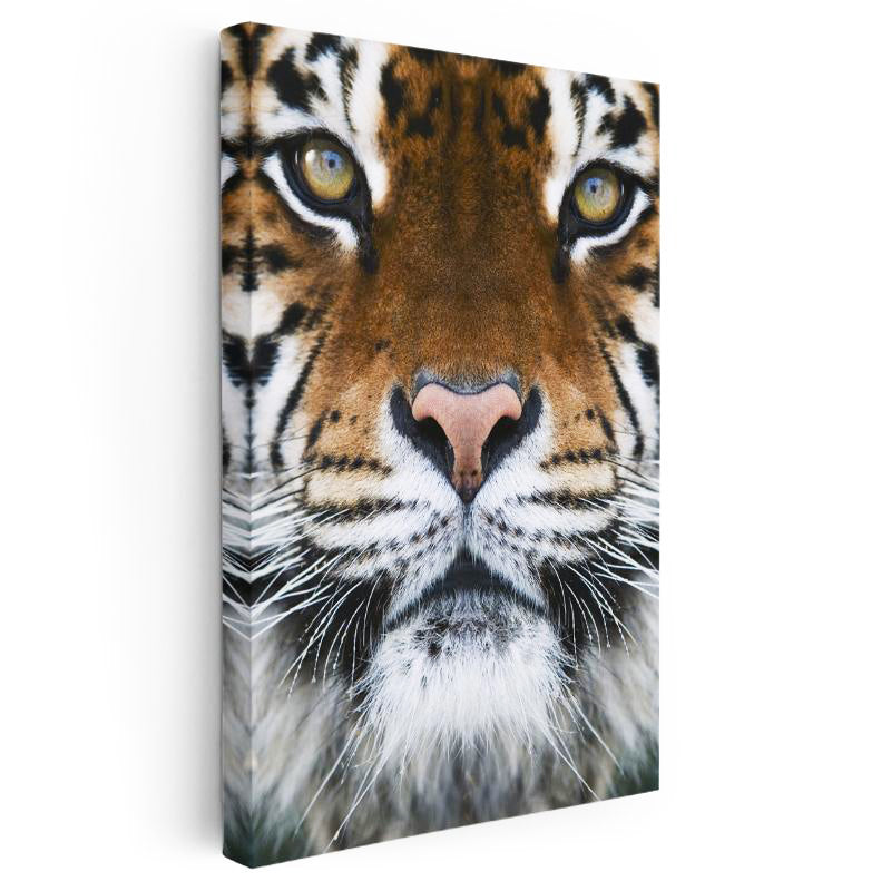 Dikey Kanvas Tablo Simetrik Yüz Detay Kaplan Tablosu Ev Ofis Duvar Dekoru