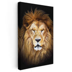 Dikey Kanvas Tablo Simetrik Yüz Hatlı Aslan Tablosu Ev Ofis Duvar Dekoru