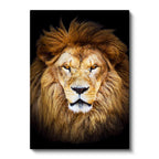 Dikey Kanvas Tablo Simetrik Yüz Hatlı Aslan Tablosu Ev Ofis Duvar Dekoru