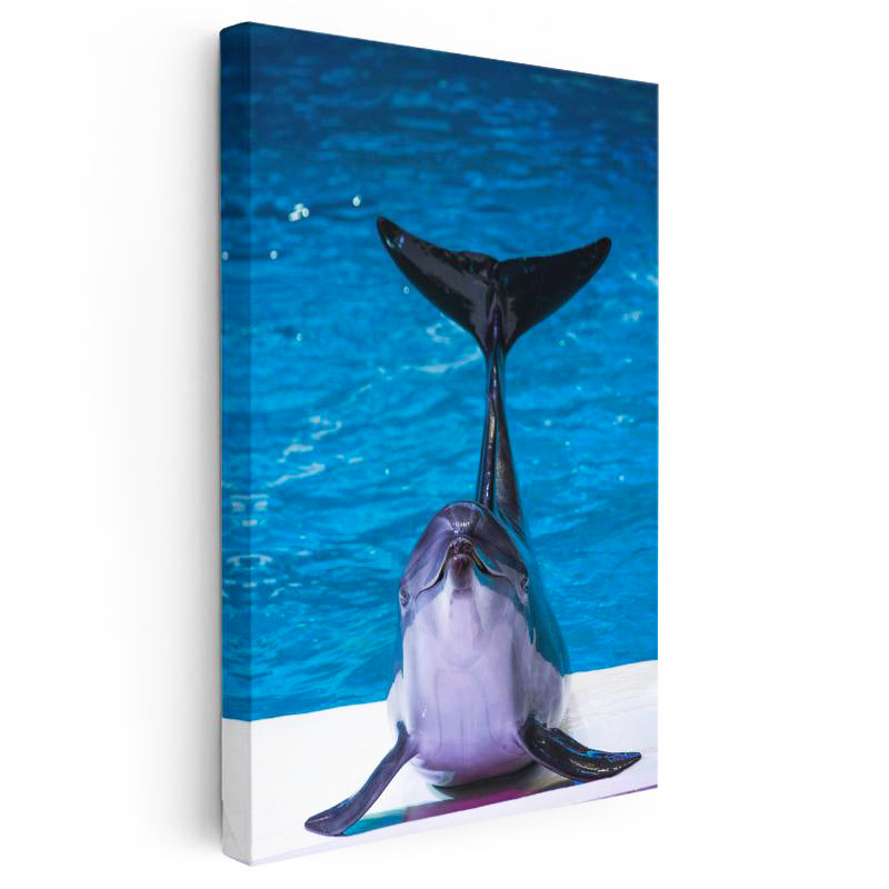 Dikey Kanvas Tablo Kuyruk Gösteren Yunus Tablosu Ev Ofis Duvar Dekoru