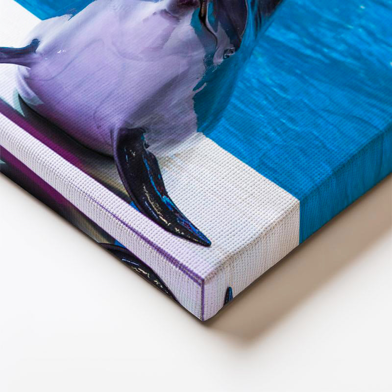 Dikey Kanvas Tablo Kuyruk Gösteren Yunus Tablosu Ev Ofis Duvar Dekoru