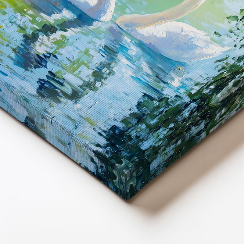 Dikey Kanvas Tablo Kalp Formu Kuğu Tablosu Ev Ofis Duvar Dekoru