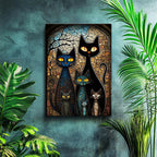 Dikey Kanvas Tablo Modern Mozaik Kedi Tablosu Ev Ofis Duvar Dekoru