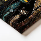 Dikey Kanvas Tablo Modern Mozaik Kedi Tablosu Ev Ofis Duvar Dekoru