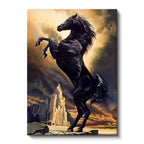 Dikey Kanvas Tablo Görkemli Duruş At Tablosu Ev Ofis Duvar Dekoru